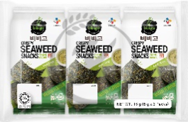 CJ Seasoned Seaweed Snacks (Wasabi) (5g x 3) 12 packs-image